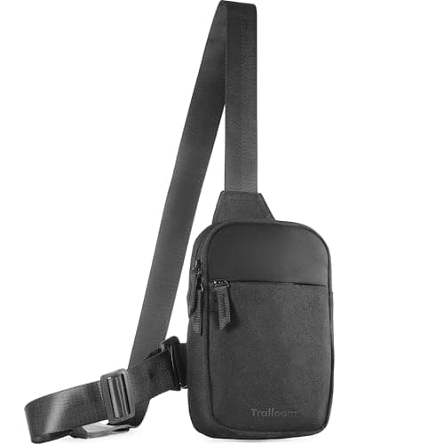 Trailoom Mini Sling Bag Crossbody Fanny Pack Men & Women, Black