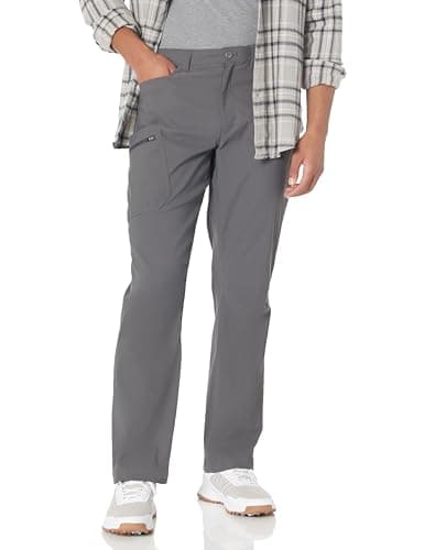 Eddie Bauer Men's Athletic Fit Fixed Waist Active Performance Rainier Pants, Dark Smoke, 32W x 30L