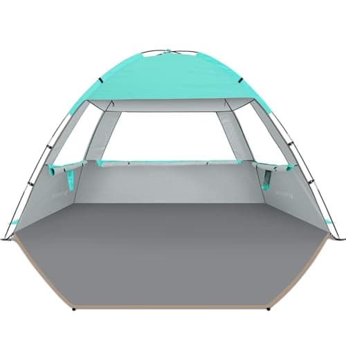 Venustas Beach Tent Sun Shelter for 3/4/6/8 Person, UPF 50+ UV Protection Beach Canopy, Lightweight and Easy Setup Cabana, Portable Beach Shade Tent