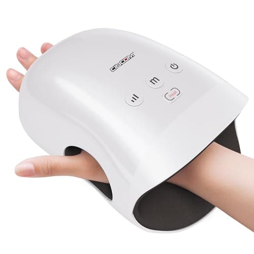 CINCOM Hand Massager with Heat & Compression, Cordless Rechargeable Hand Massager Relaxing Gifts for Women, Mom, Wife(White)