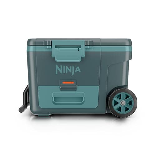 Ninja FrostVault 45QT Cooler with Wheels | Insulated with Temp Dry Storage Drawer | Keeps Ice Cold for Days | for The Beach, Camping, Picnics & More | Halocline Green | FB245TL