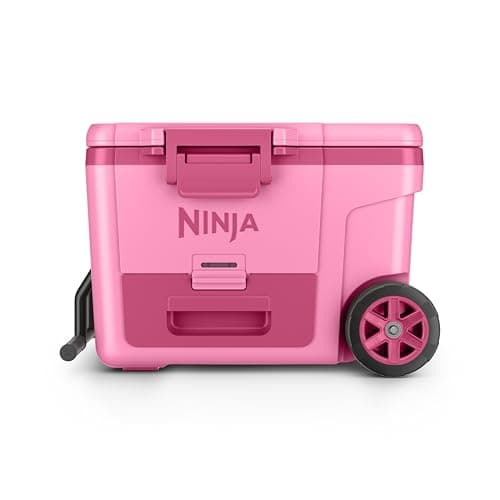 Ninja FrostVault 45QT Cooler with Wheels | Insulated with Temp Dry Storage Drawer | Keeps Ice Cold for Days | for The Beach, Camping, Picnics & More | Strawberry Rhubarb | FB245BP
