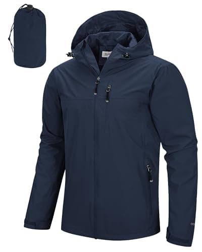 33,000ft Men's Packable Rain Jacket Lightweight Rain Shell Jacket with Hood Waterproof Raincoat for Cycling