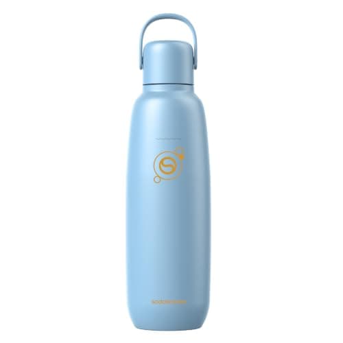 sodastream Fizz & Go Cool, Stainless Steel Carbonated Water Bottle 0.9L, Insulated Metal Bottle for Sparkling Water, Compatible with TERRA, ART, ENSO & More in Ice Blue