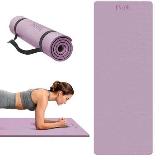 Yoga Mat Extra thick 8mm Exercise mat, Soft Lightweight TPE Fitness Mat with strap, High Elasticity, Anti-fatigue,non-slip mat for Women, Yoga, Camping, Travel, Gym & Outdoor | 72"L x 0.32"Th (Taro Purple, Widen(26 inch))