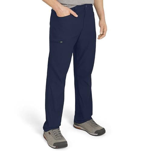 Eddie Bauer Men's Athletic Fit Fixed Waist Active Performance Rainier Pants, Dark Navy, 32W x 32L
