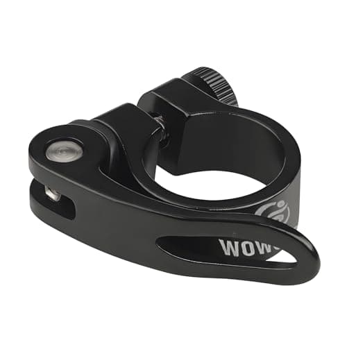 WOWSPORT Bike Seat Clamp 28.6/31.8/34.9mm - Aluminum Alloy Quick Release Collar w/Safety Lock (Black/Red) | for MTB Road Folding Bike Balck 31.8mm