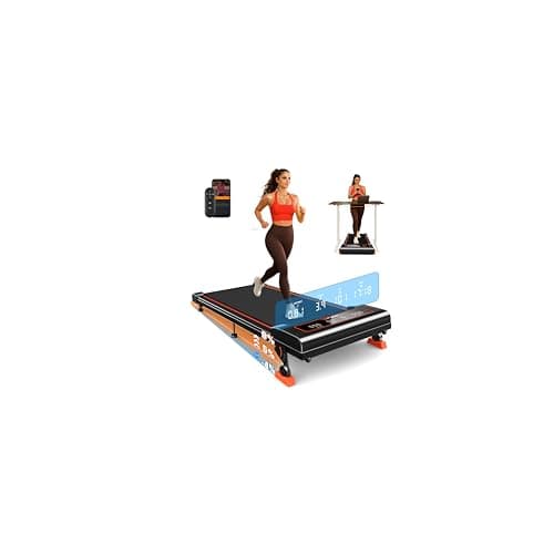 Walking Pad Treadmill with Incline 9% & Decline -4% Under Desk for Home and Office, Quiet BLDC EvoDrive, Full Metrics Large Display, NeoFloat Quad Cushioning, Portable Compact for Small Spaces Red