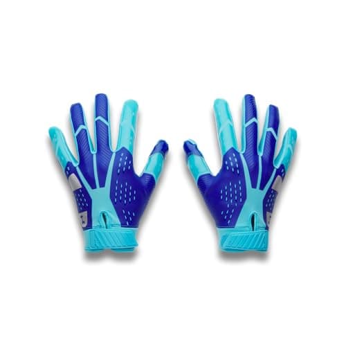 Under Armour Men's Blur Football Gloves, (471) Blue Blur/Royal/Metallic Silver, Large