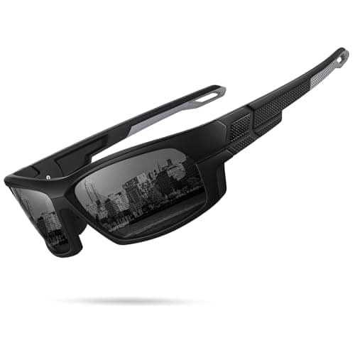 CTYZE Polarized Sports Sunglasses for Men, Wrap Around Sun Glasses for Fishing Driving Running Cycling Golf UV Protection