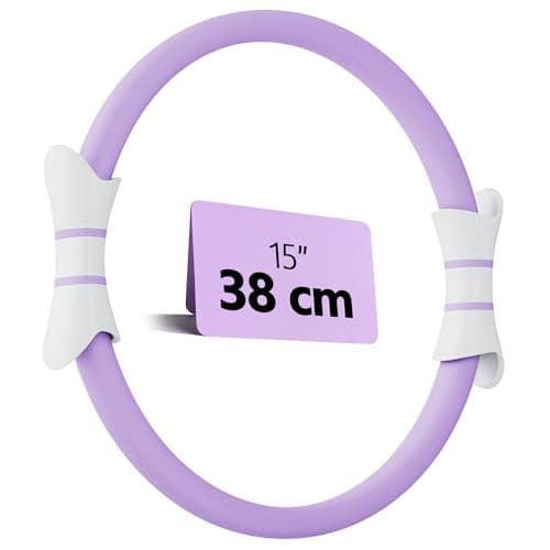Fikswe 14" Pilates Ring - Magic Circle for Inner Thigh, Arm & Core Toning | Anti-Bend Foam Handles | Home Fitness Gear for Women