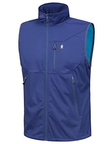 Little Donkey Andy Men's Lightweight Softshell Vest Windproof Sleeveless Jacket for Travel Hiking Running Golf Blue 3XL