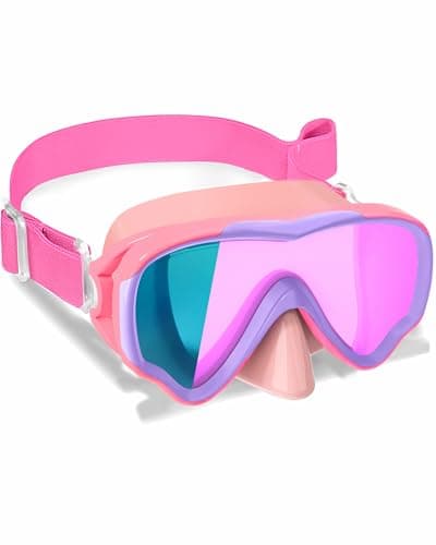 ITOWE Kids Swimming Goggles with Fabric Strap, Swim Goggles with Nose Cover for Kids 6-14 4-7 8-12 3-5 Boys Girls Youth, No Leak Anti Fog 180° Clear Vision Pool Water Elastic Strap Swim Goggles