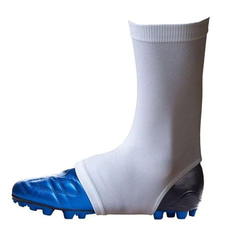 Pure Athlete Football Spats - Cleat Covers and Lace Band Sleeves for Turf Sports, Soccer, Cycling, Lacrosse, Drip Made for WR and Youth Players, Keeps Your Laces Tied (White, XL)