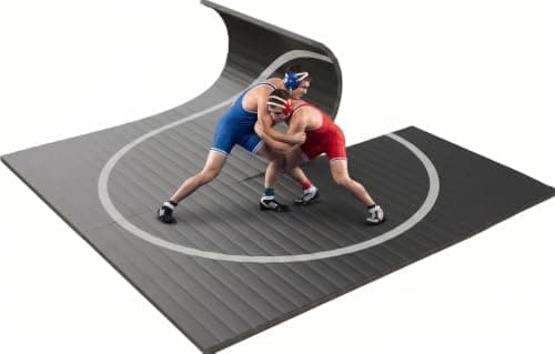 EFFICRAFT 10'x10' ft Wrestling Mat, Thick Jiu Jitsu BJJ Mat, Gray
