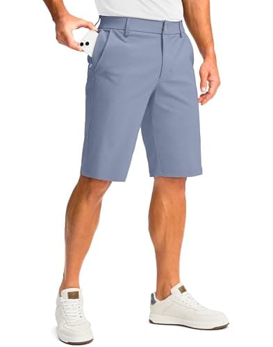 G Gradual Men's Golf Shorts with 4 Pockets 11" Inseam Stretch Quick Dry Casual Work Dress Shorts for Men(Ice Blue,42)