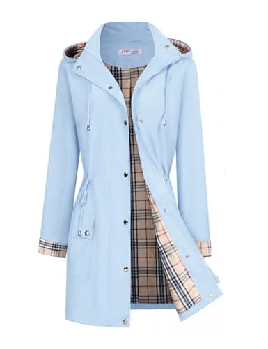 BBX Lephsnt Rain Coats for Women Waterproof Hooded Lightweight Windbreaker
