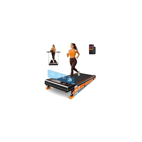 Walking Pad with Incline 9% & Decline -4% 5 Level, Under Desk Treadmill for Home, Quiet BLDC EvoDrive, Full Metrics Large Display, NeoFloat Quad Cushioning, Portable Compact for Small Spaces Tangerine