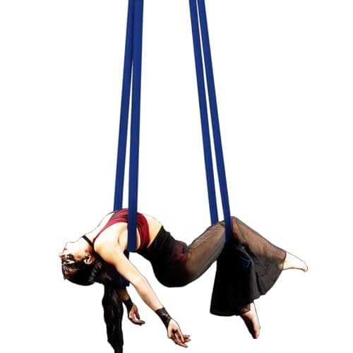 4.9ft (1.5m) Aerial Loops Straps – Professional Aerial Yoga Ropes for Acrobatics, Circus Training & Fitness – Strong Nylon Trapeze Straps for Aerial Silks, Hammock, Dance & Performance Arts (Dark Blue)