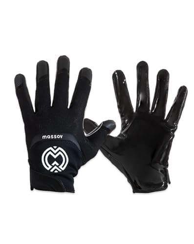 EVO2 Youth Football Gloves – Sticky Grip ProTac Palms, Breathable Mesh Fit, SFIA – Kids Football Gloves - Youth, X-Small, Black