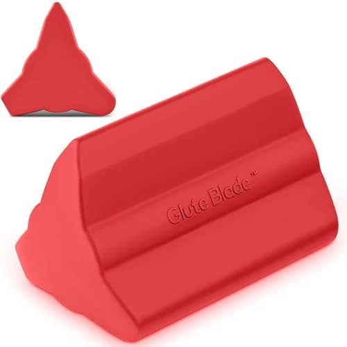 GLUTE BLADE Piriformis Massage Roller, Larger Size, Hard Density, Red