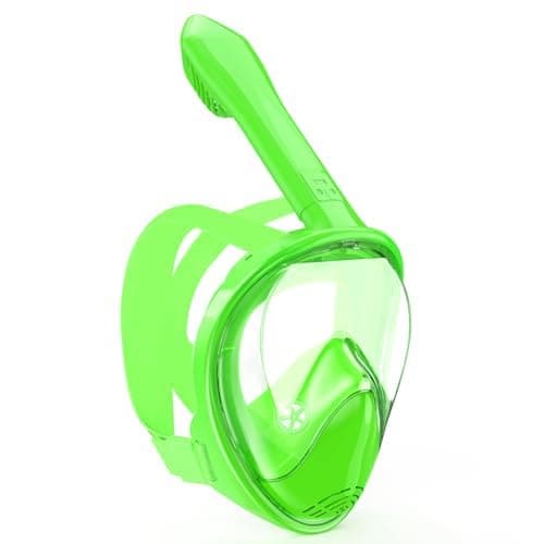 Kids Snorkel Mask Full Face, Snorkeling Gear for Kids with Camera Mount, 180 Degree Panoramic View Snorkeling Set Anti-Fog Anti-Leak