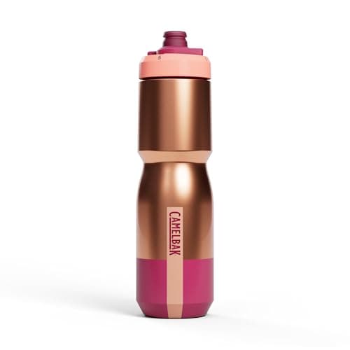 CamelBak Podium Steel Insulated Stainless Steel Bike Water Bottle, Long‑Lasting Cold Hydration for Cycling Performance, 22oz, Mercury Blush