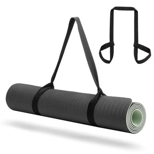 CINDALOG Yoga Mat Carrier Strap, Adjustable Thick Straps Sling for Carrying Large Mats, Stretching Band (Black)