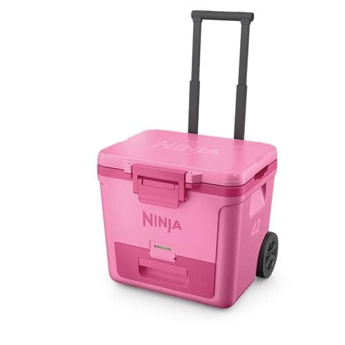 Ninja FrostVault 42qt Wheeled Cooler with Cold Dry Zone | Integrated Fridge-Temp Dry Storage Drawer | Premium Heavy-Duty Insulated Cooler | Keeps Ice Cold for Days | Strawberry Rhubarb | FB242BP