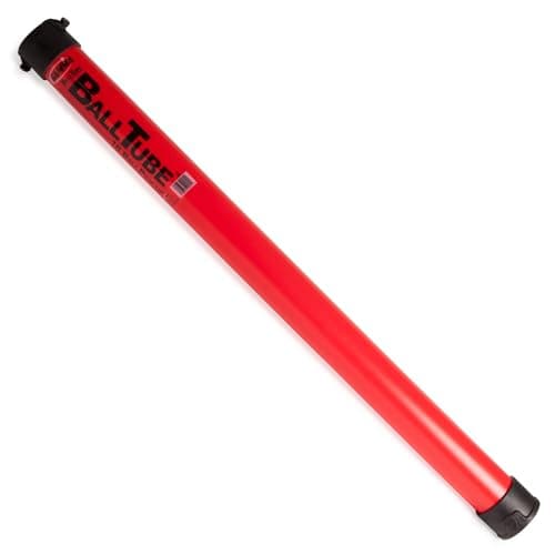 Gamma Sports Tennis Ball Tube Pickup – Red 18-Ball Capacity with Carry Strap and Durable Rubber End Caps with Fence Clips – Quick Court Cleanup Tool for Players, Coaches & Instructors