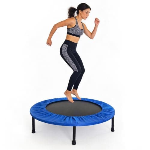 Fitvids 40" Trampoline – Fitness Rebounder Without Adjustable Foam Handle, Quiet & Stable Exercise Trampoline for Indoor/Outdoor Cardio, Balance, Core Strength, Max Load 300lbs