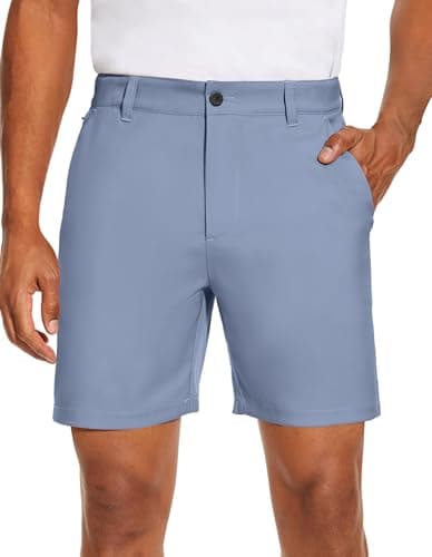 PULI Mens Golf Shorts 7 Inch Inseam Business Dress Casual Stretch Work Hiking Quick Dry Dutch Blue 30