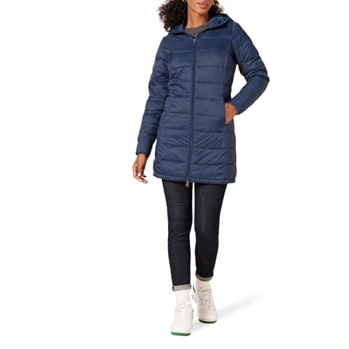Amazon Essentials Women's Lightweight Water-Resistant Packable Puffer Coat Outerwear, -navy, X-Small
