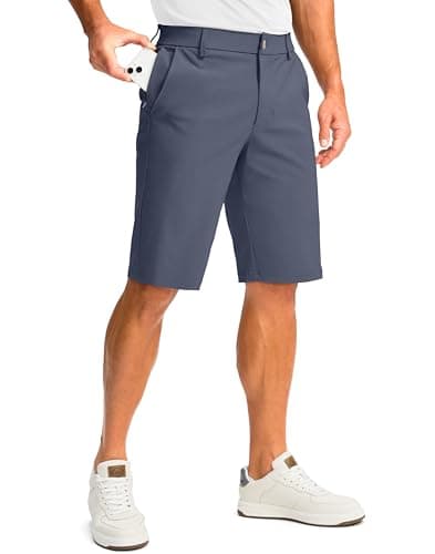 G Gradual Men's Golf Shorts with 4 Pockets 11" Inseam Stretch Quick Dry Casual Work Dress Shorts for Men(Dusty Blue,42)
