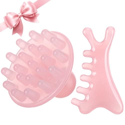 auroray 2Pcs Hair Massager Scalp,Resin Head Massager Scalp Gua Sha Tool Head Stress Relief Tools for Face,Body