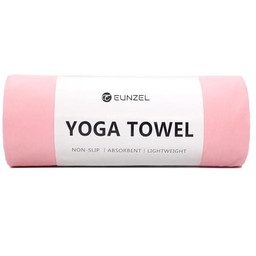 Eunzel Hot Yoga Towel Non Slip Yoga Mat Towel Non-Slip Sweat Absorbent Microfiber Towel for Hot Yoga, Pilates and Workout 72" x 26.5", Pink