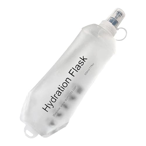 AXEN 500ML Soft Flask, TPU Foldable Running Hydration Flask, Soft Collapsible Water Bottle for Hydration Pack Cycling Marathon Running Hiking, Clear