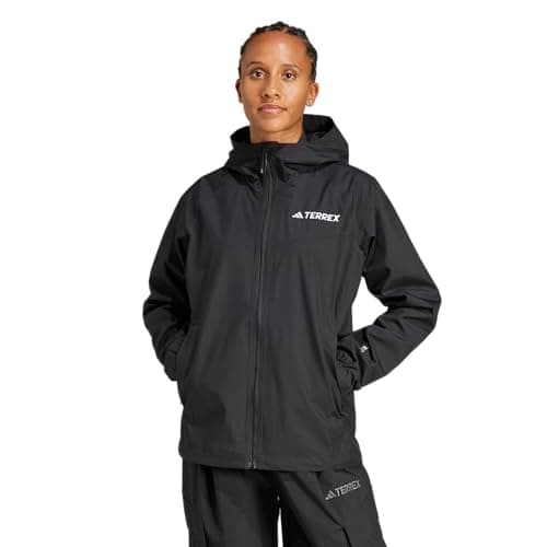adidas Women's Terrex Multi 2-Layer Rain.RDY Hiking Jacket, Black/Black, Medium