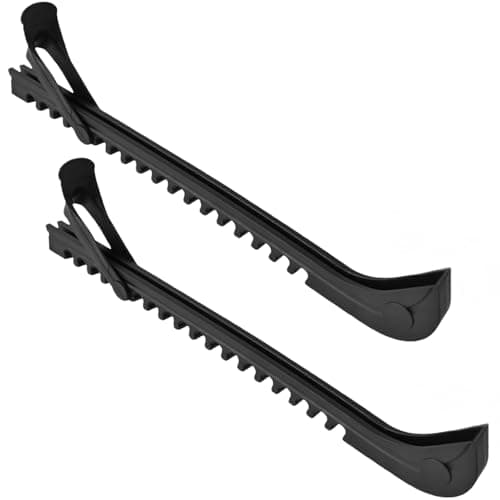 Ice Skate Guards 1 Pair Adjustable Ice Skate Blade Covers with Buckle for Figure Skates and Hockey Skates, Ice Skating Accessories for Kids Adults (Black)