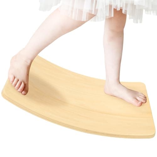 Gentle Monster Wooden Wobble Balance Board for Toddlers Kids - Montessori Sensory Motor Development Toy Core Strengthening & Physical Therapy Training Eco-Friendly Wood White Maple Color