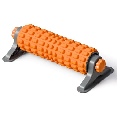 XL IT Band Firm Foam Roller with Resistance Holder - 17 inches - Exercise Roller for IT Band Issues, Deep Tissue Muscle Massage, Muscle and Back Roller for Fitness, Gym Equipment (Orange)