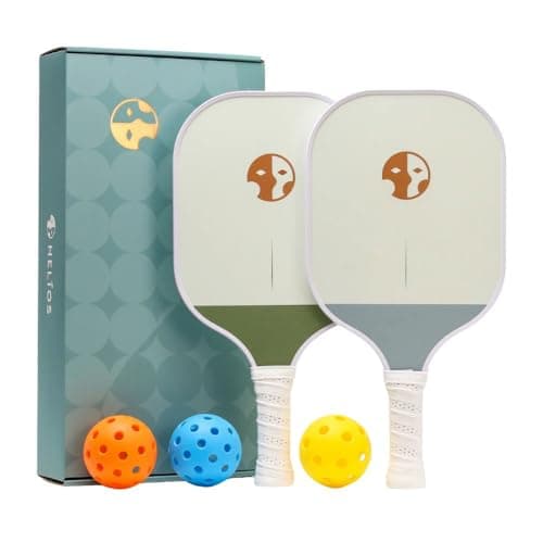 HELIOS Beginner Pickleball Paddle Set of 2 | Includes Slate & Misty Paddles | Particle-Printed Carbon Fiber with 13mm Reactive Core | 8oz, Ideal for Beginners | USAP Approved