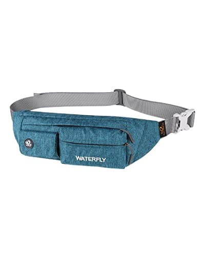 WATERFLY Fanny Pack for Women Men Water Resistant Small Waist Pouch Slim Belt Bag with 4 Pockets Lightweight Crossbody Chest Bag Fit All Phones, 11.02 x 2.1 x 4.3 inch,11.02 x 2.1 x 4.3 inch