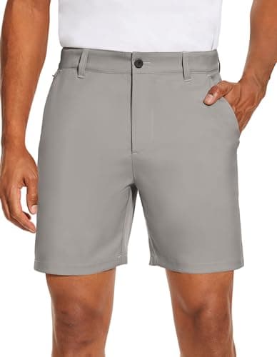 PULI Mens Golf Shorts 7 Inch Inseam Business Dress Casual Stretch Work Hiking Quick Dry Smoke Stone 38