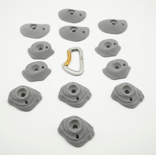 Rock Holds 12 Bolt On Intermediate Positive Crimp Rock Climbing Holds Easier Crimp Grip Home Climbing Wall Bouldering Gym Holds (Beginner Grey)
