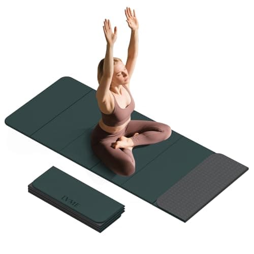 LVME Foldable Yoga Mat, 71"x24"x1/3" Thick, Non Slip Exercise Mat