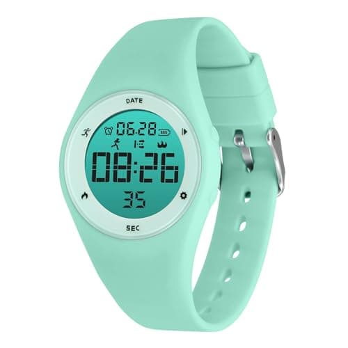 A ALPS Kids Watches for Girls Boys Digital Sport Watch with Step Counter Pedometer Vibration Alarm, No App Waterproof Fitness Tracker Kids Watch Boys Girls Teens Students Ages 5-16