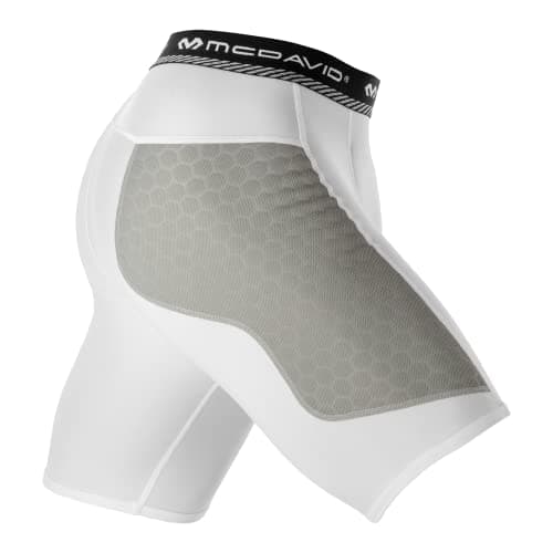 McDavid HEX Thin Sliding Short, Baseball Compression Short for Supporting Muscles & Preventing Fatigue, Moisture Wicking Technology, White, Youth: Small