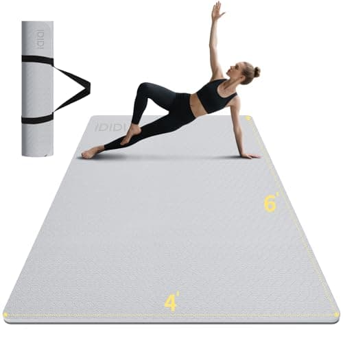 IDIDI Large Yoga Mat (6'x 4')-POE 0.28''/0.32''/0.4'' Thick Fitness Mat, Eco-Friendly Exercise Mat for Home Workouts, Ideal for Yoga and Pilates
