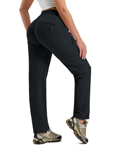 MoFiz Women's Hiking Cargo Pants Lightweight Quick Dry UPF 50 Water Resistant Fishing Camping Travel Pant with 5 Pockets Black S